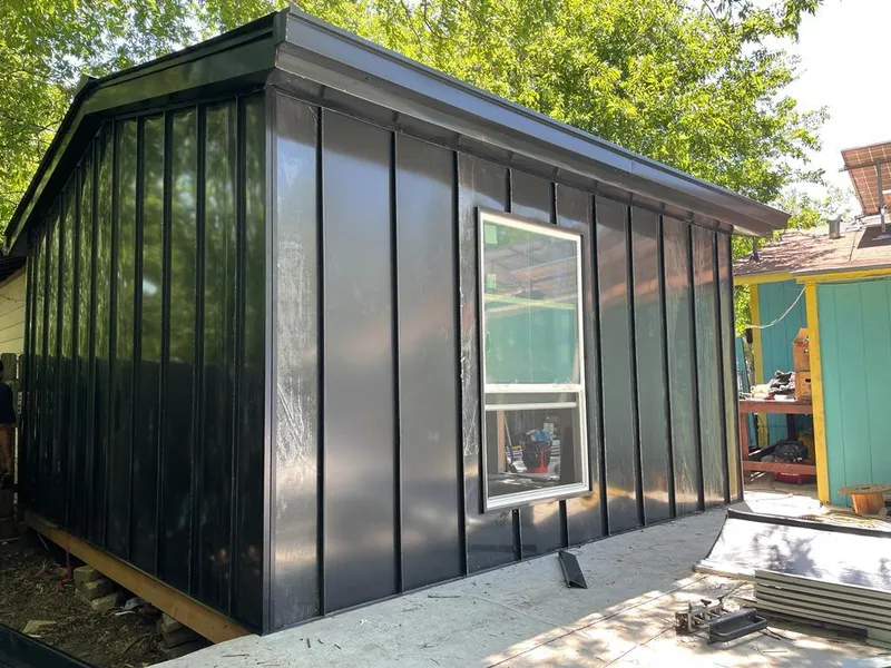 Black standing seam metal wall panels for Metal Roof Installation in Roselle Park